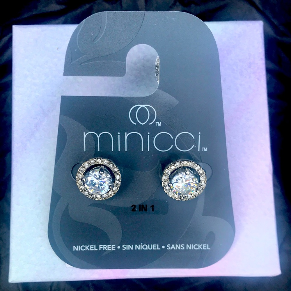 🔥 Gorgeous crystal diamond/silver stud earrings 2in1 !!!